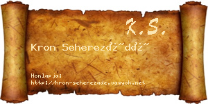 Kron Seherezádé névjegykártya